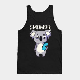 Smombie Coala, Bored Coala With Mobile Phone Tank Top